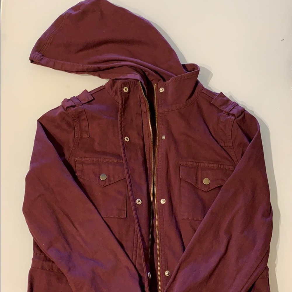 Burgundy Cargo/Utility Jacket